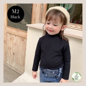 เสื้อยืดแขนยาวเด็กผู้หญิง  เสื้อคอเต่าแขนยาวเด็ก สีพื้น ผ้านิ่มใส่สบาย สไตล์เกาหลี อายุ 1-7 ปี