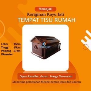 FATMAJATI Tempat Tisu Kayu Jati Model Rumah