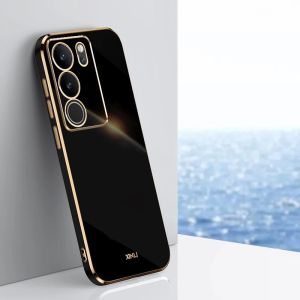 New Case VIVO V29 5G Case Luxury Plating Casing Silicone Stand Back Cover