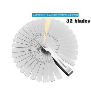 32-Piece Stainless Steel Feeler Gauge Set (0.04-0.88mm Metric) Precision Gap Measurement Tool for Automotive & Engineering