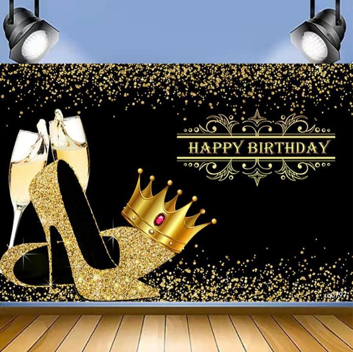 cupcake with candle in red high heel shoe on fur with happy birthday party  streamer Stock Photo | Adobe Stock