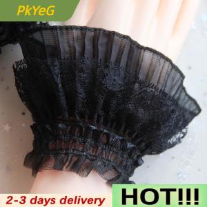 PkYeG 1 Pair Manicure Photo Lace Decorative Cuff Double-Layer Mesh Horn Sleeve Nail Showing Posing Sleeve DIY Shooting Background Prop
