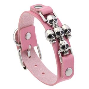 Edgy Crossed Bone Bracelet With Punk Rock Skull Charm Synthetic Leather Wrist For Alternative Style Statements