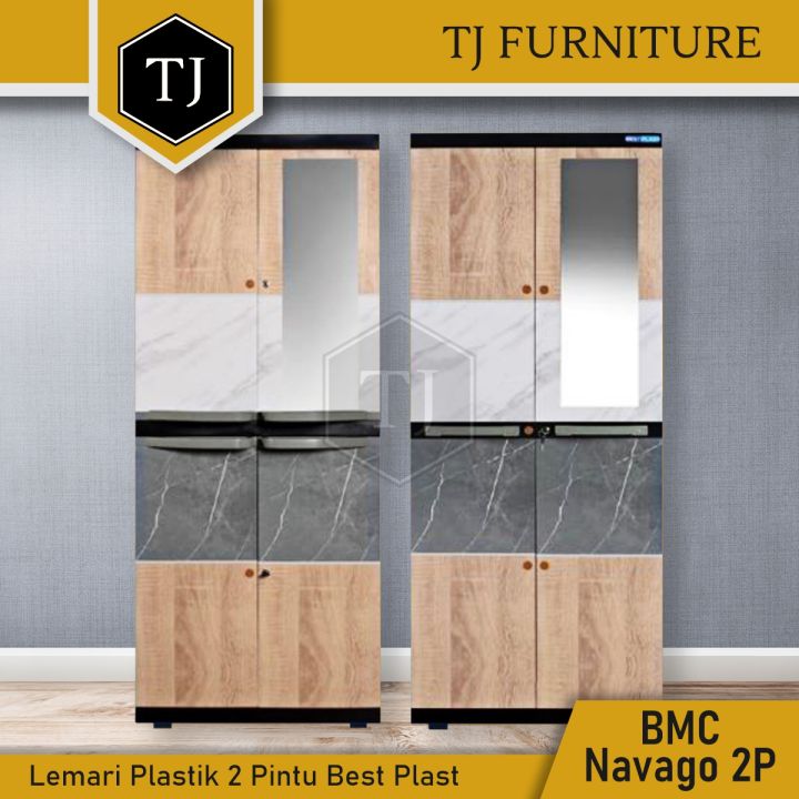 Bestplast Lemari Pakaian Plastik Lemari Baju Minimalis 2 Pintu Best Plast BMC Navago 2P