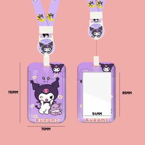 Sanrio Original Authentic Retractable Lanyard Card Holder My Melody Pachacoo Card Holder Kuromi Cinnamoroll ID Card Holder School Card Bus Card Holder ID Holders Lanyards Name Tags Christmas Gift for Student