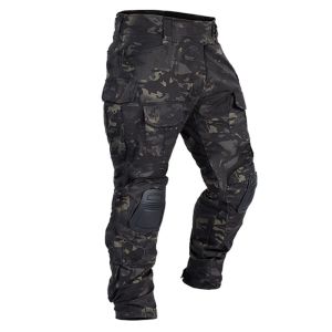 Multicam Pants +Knee Pads Men Tactical Combat Cargo Camo Trousers Training Clothes Quick Dry Breathable Sport Pants