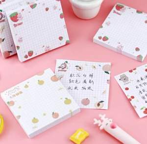 (8x8cm)Cute Sticky Notes Mini Memo Pad Nota Kecil Student Gift Kawaii Stationery