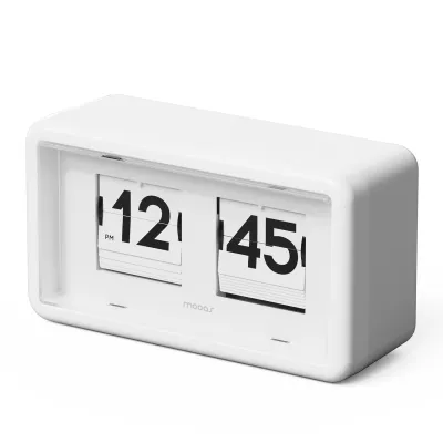 mooas Newtro Flip Clock Retro Design Auto Flip Clock Battery Powered AM/PM Home Décor Ideal for Home Office School Hotel Café