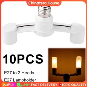 10 Pack E27 to E27 Light Bulb Splitter Adapter for Home Garage Basement Lighting Easy Installation