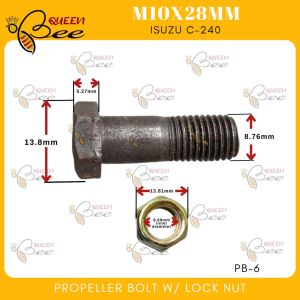 QUEEN BEE 10mmx28mm PROPELLER BOLT FOR ISUZU WITH LOCKNUT Isuzu C-240 PB-6