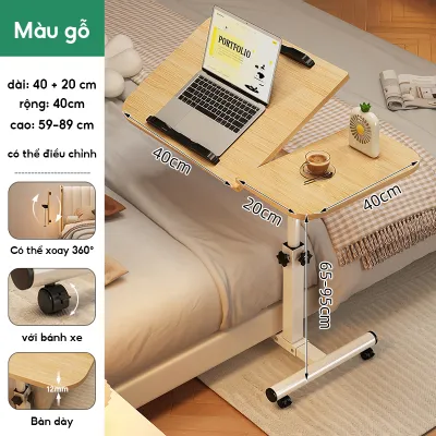 DAMIK Bàn laptop di động bàn làm việc gấp gọn thông minh có thể điều chỉnh độ cao khung sắt chắc chắn chân tròn hiện đại
