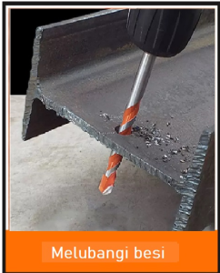 Mata bor Carbide multi 1 mata bor untuk menembus/mengebor berbagai bahan material besi baja tembok marmer ubin kayu kaca/gelas tajam tahan aus/panas body anti slip ukuran 681012 mm