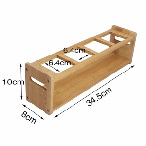SWIFTTIDE Bamboo Kitchen Storage Shelf Kitchen Tools Double Layer Oil Bottle Rack Multipurpose Round Square Seasoning Can Storage Rack Household