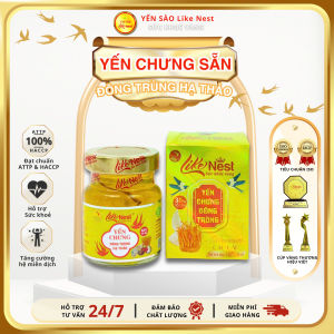 HCM - LIKE NEST [ HŨ LẺ CÓ HỘP ] YẾN CHƯNG CAO CẤP VỊ ĐÔNG TRÙNG HẠ THẢO 35% TỔ YẾN NGUYÊN CHẤT