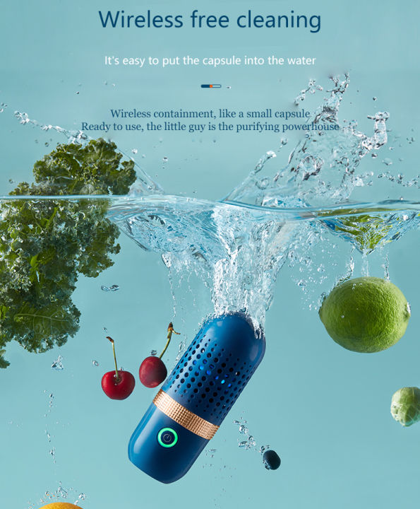 Protable Fruit Vegetable Washing Machine Capsule Shape Food Purifier Fruit Cleaner Device