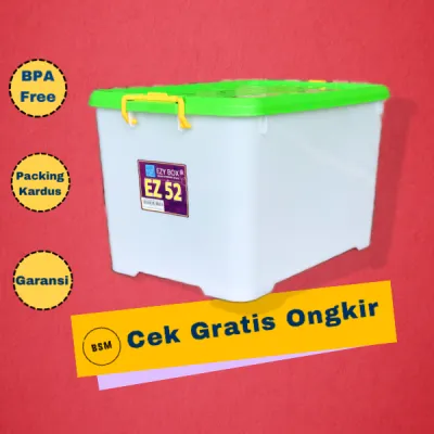 OBRAL Container Box Jumbo Besar 150 Liter dengan Roda 130 95 82 75 52 L Kotak Penyimpanan Serbaguna Rumah