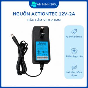 Nguồn DC Actiontec 12V 2A đầu cắm 5.5×2.1/2.5mm có đèn báo dùng cho Camera | C01