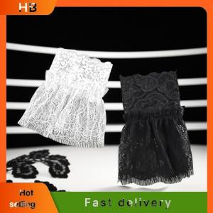 HB Women Fake Arm Sleeves With Short Tassels White And Black Pleated Cuff Beautiful Lace Accessories Outdoor Embellishments