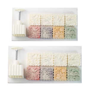 Square Rabbit Pattern Dessert Molds MidAutumn Festival Dessert Maker Cookie Molds Hand Pressure Dessert Baking Tool