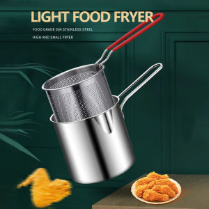 AKAPE -  Stainless Steel Deep Frying Pot Cooking Oil Container With Frying Basket Multifunctional