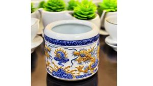 Bộ đồ thờ RỒNG VIỆT tinh xảo đắp nổi rạn xanh lý tưởng cho thờ cúng thần tài và gia tiên.