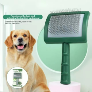 Pet Comb Dog Hair Brush Hair Comb Extra Long Pin Slicker Brush for Large Dog Matted Hair Grooming Wire Brush for Pets Shedding Mats Massage Grooming Brush Tool