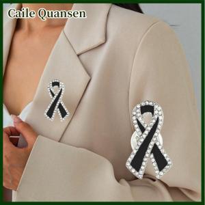 Caile เข็มกลัดริบบิ้นพลอยเทียมสีดำ1 3 5ชิ้นเข็มกลัดที่ระลึกสำหรับชุดสูทผู้หญิงผู้ชายชุดเสื้ออุปกรณ์เสริมตราไว้ทุกข์