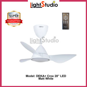 【10 Years Warranty】Baby Fan DEKA+ Crox LED 28inch Super Strong Wind 16 Speeds 3 Blades DC Motor Ceiling Fan