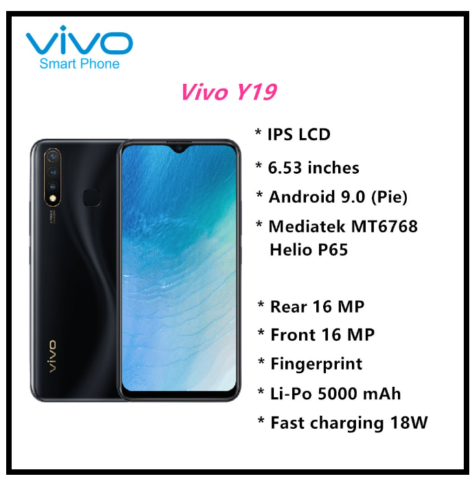 Vivo Y19 (8GB + 128GB ROM) 6.53 Inch 16MP Triper Camera LTE (New) Full ...