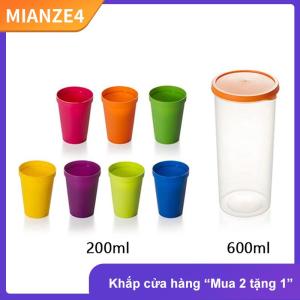 [COD] MIANZE4 7 cái cầu vồng ly nhựa đặt tái sử dụng cốc nước Dã Ngoại Du lịch hợp thời trang vui xách tay cầu vồng phù hợp với cốc bên trẻ em uống cốc