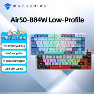 Machenike Air50 Low-Profile Wireless Mechanical Keyboard 84 Keys Tri-mode Wired 2.4G Bluetooth keyboard RGB Backlit Hot Swappable Gaming keyboard