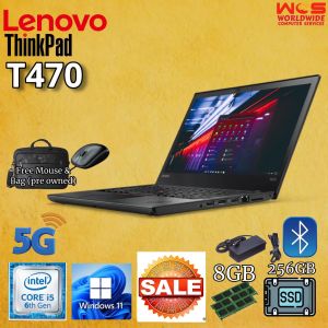 LENOVO T470 ThinkPad 14" HD display/ Intel Core i5 6th Gen/ 8GB RAM/128GB SSD & 500GB HDD FOR DATA  /WIN 11 PRO /MS