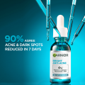 Garnier 4% Anti Acne Salicylic Acid Serum with Vitamin C, Niacinamide, AHA (Twin Pack/ 30ml x2) - Skincare for pimple, open pores, acne prone skin. 