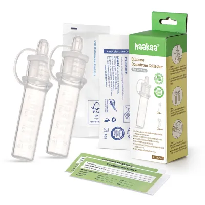 Haakaa Pre-Sterilized Silicone Colostrum Collector Set/Feeding Pack (4ml x 2 or 6 pack)