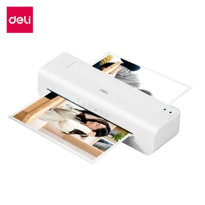 Deli เครื่องเคลือบเอกสาร A4 เครื่องเคลือบบัตร เคลือบร้อน-เย็น ร้อนไว4นาที 310 มม./นาที Laminator