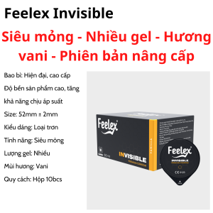 Bao cao su siêu mỏng Feelex gân gai kéo dài thời gian nhiều gel bôi trơn có hương thơm