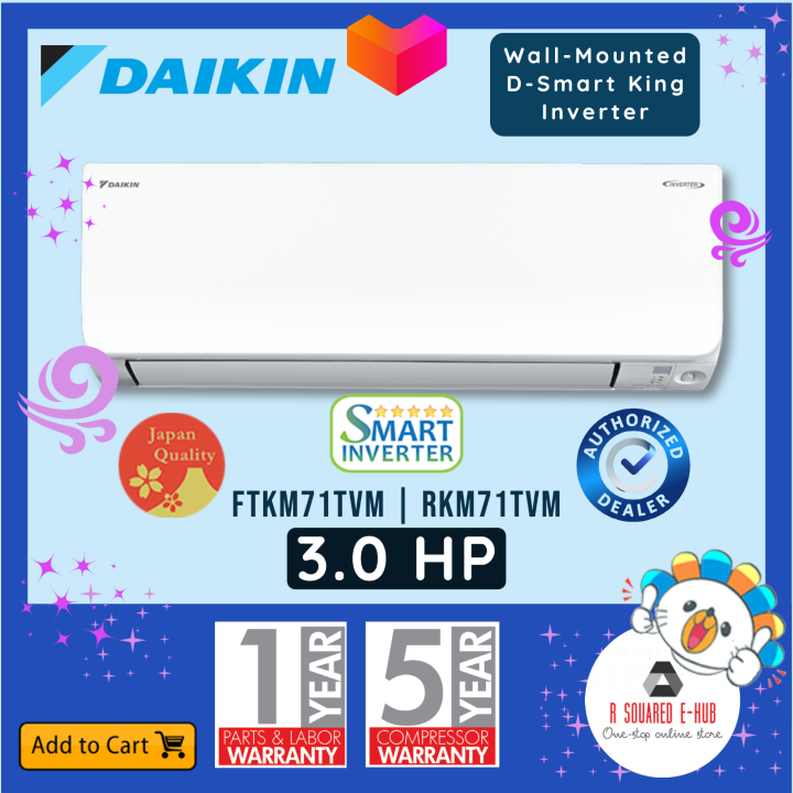 Daikin Wall Mounted Type D Smart King Series Inverter Aircon Hp Ftkm Tvm Rkm Tvm