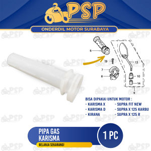 Pipa Gas Karisma - Selongsong Slongsong Putihan Mika Honda Kharisma Kirana Supra Fit New Supra X 125