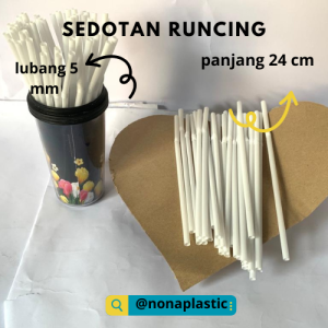 SEDOTAN PUTIH TEKUK / BENGKOK STERIL 5 MM X 24 CM ( per kemasan +- 1 kg ) paket 1 pak s/d 10 pak