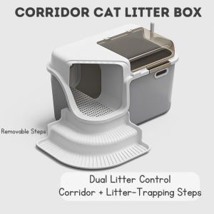 Corridor Cat Litter Box Anti-Tracking Enclosed Cat Toilet Splash-Proof Odor-Control Cat Litter Box