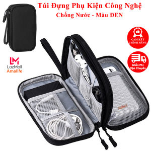 Túi Đựng Phụ Kiện Công Nghệ 2 Ngăn Mini Du Lịch Chống Nước Túi Du Lịch Đựng Tai Nghe Dây Dữ Liệu Túi Đựng Điện Dự Phòng Không Thấm Nước Đa Chức Năng Có Quai Xách Chính Hãng Amalife