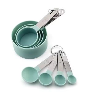 8pcs/set Stainless Steel Measuring Cups Measuring Spoon and Cup Kitchen Baking Tools Set with Scale
