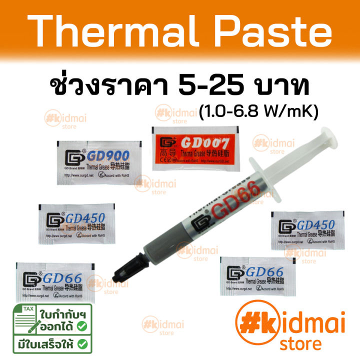 Thermal Paste ช่วง 5-25 บาท ซิลิโคนนำความร้อน ระบายความร้อน Silicone GD 66 GD450 GD600 GD900 พอดีใช้ DIY