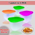 Mercury Toples Sealware Mini Square isi 4 pcs Serbaguna Random / Toples Hias / Toples mini / Toples kue / Toples permen / Toples serbaguna. 