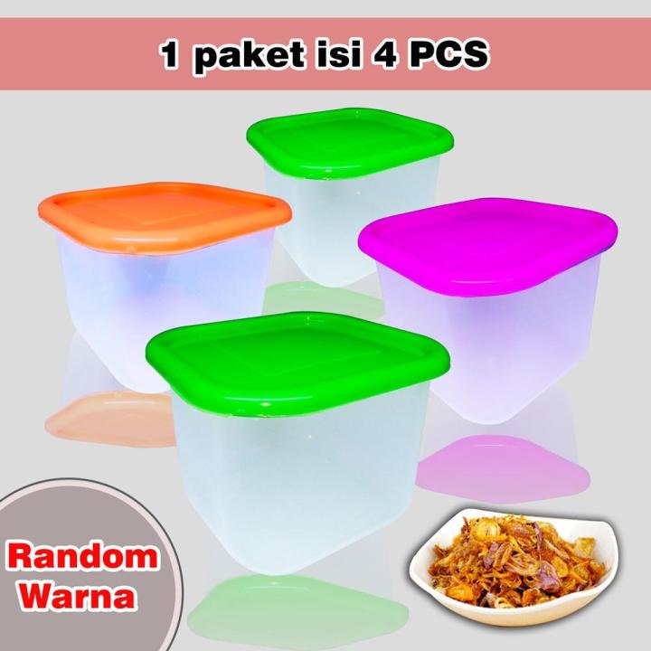 Mercury Toples Sealware Mini Square isi 4 pcs Serbaguna Random / Toples Hias / Toples mini / Toples kue / Toples permen / Toples serbaguna
