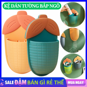 Kệ Treo Tường Đa Năng Hình Bắp Ngô - Kệ Nhà Tắm Hộp Nhựa Đựng Mỹ Phẩm Phụ Kiện Dán Tường / Kệ Dán Tường Bắp Ngô Đựng Bàn Chải Đánh Răng Có Lỗ Thoát Nước Tiện Lơi