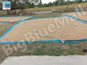 ผ้าลานตากข้าว ผ้ามุ้งตากข้าว ผ้ามุ้งฟ้า ผ้าแยง เย็บสำเร็จ ขนาด หน้ากว้าง 5*5 6*6 7*7 8*8 9*9 10*10สีฟ้า