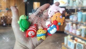 Cartoon Cute Ocean Animal Keychain Pendant Starfish Crab Turtle Shell Conch Dolphin Doll Toy Car Keychain