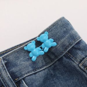 COUPLECOL Khóa thắt lưng Dụng cụ thắt nút quần Gấu Móc cài nút Đầy màu sắc Cúc jean cho quần jean rộng Phụ kiện quần áo Có thể điều chỉnh Quần Jean Khóa Thắt vừa vặn