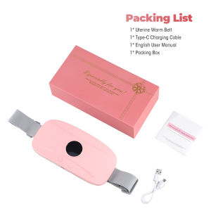 Cordless Warm Palace Belt Uterine Warm Belt Electric Waist Belt Menstrual Heating Pad Rechargeable Period Pain Relief Machine with LED Display or Back Belly Stomach Gift for Girl Women
